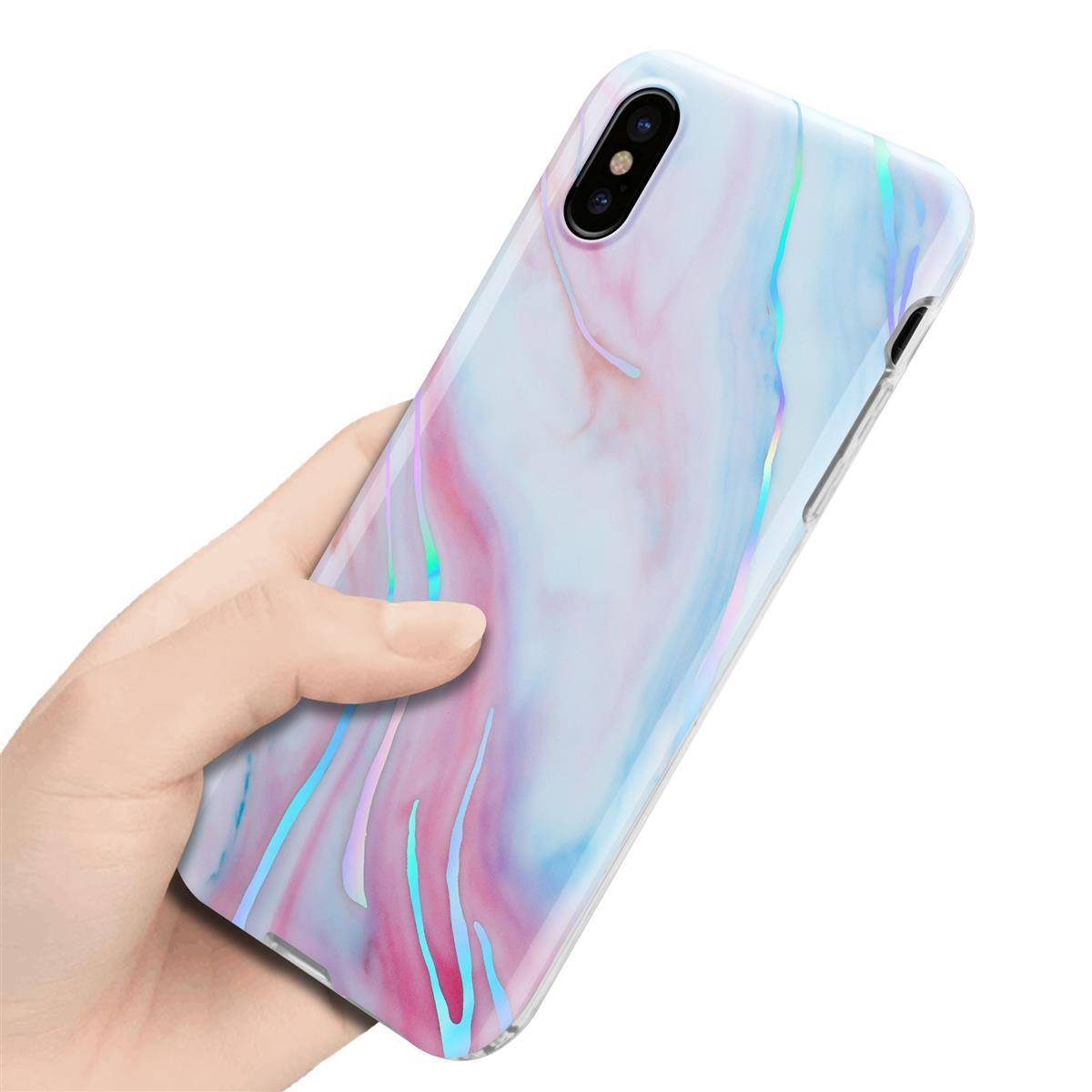 Cadorabo Schutzhülle für Apple iPhone XS MAX Hülle in Weiß TPU Handyhülle Etui Case Cover