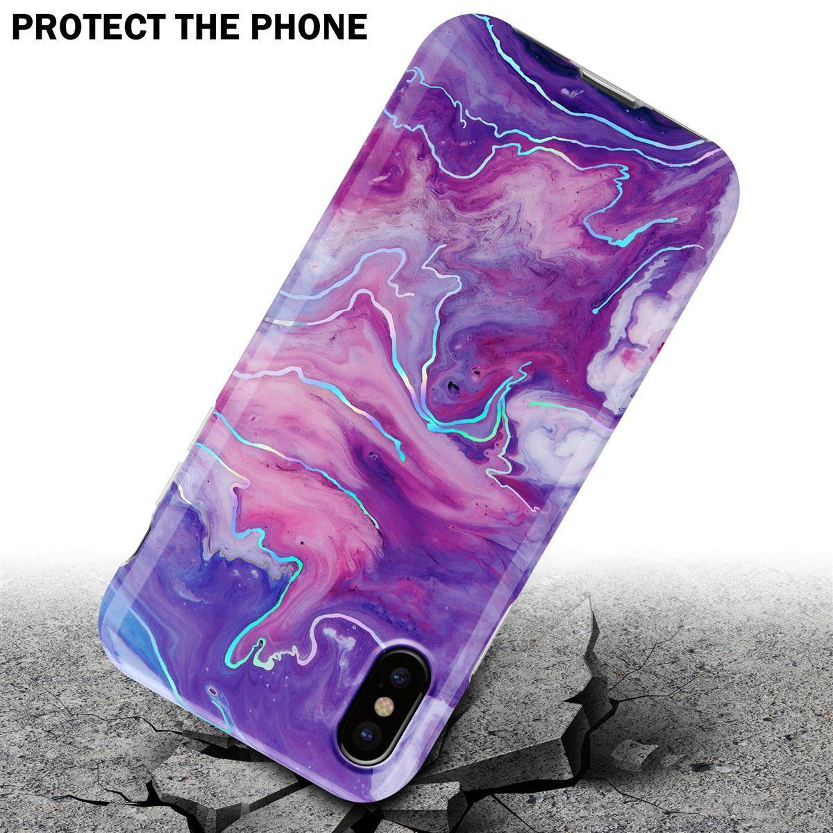 Cadorabo Schutzhülle für Apple iPhone XS MAX Hülle in Lila TPU Handyhülle Etui Case Cover