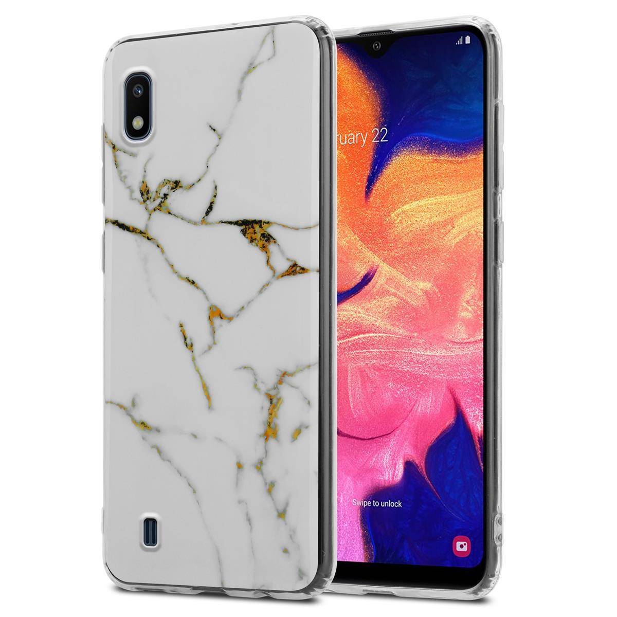 Cadorabo Schutzhülle für Samsung Galaxy A10 / M10 Hülle in Weiß TPU Handyhülle Etui Case Cover