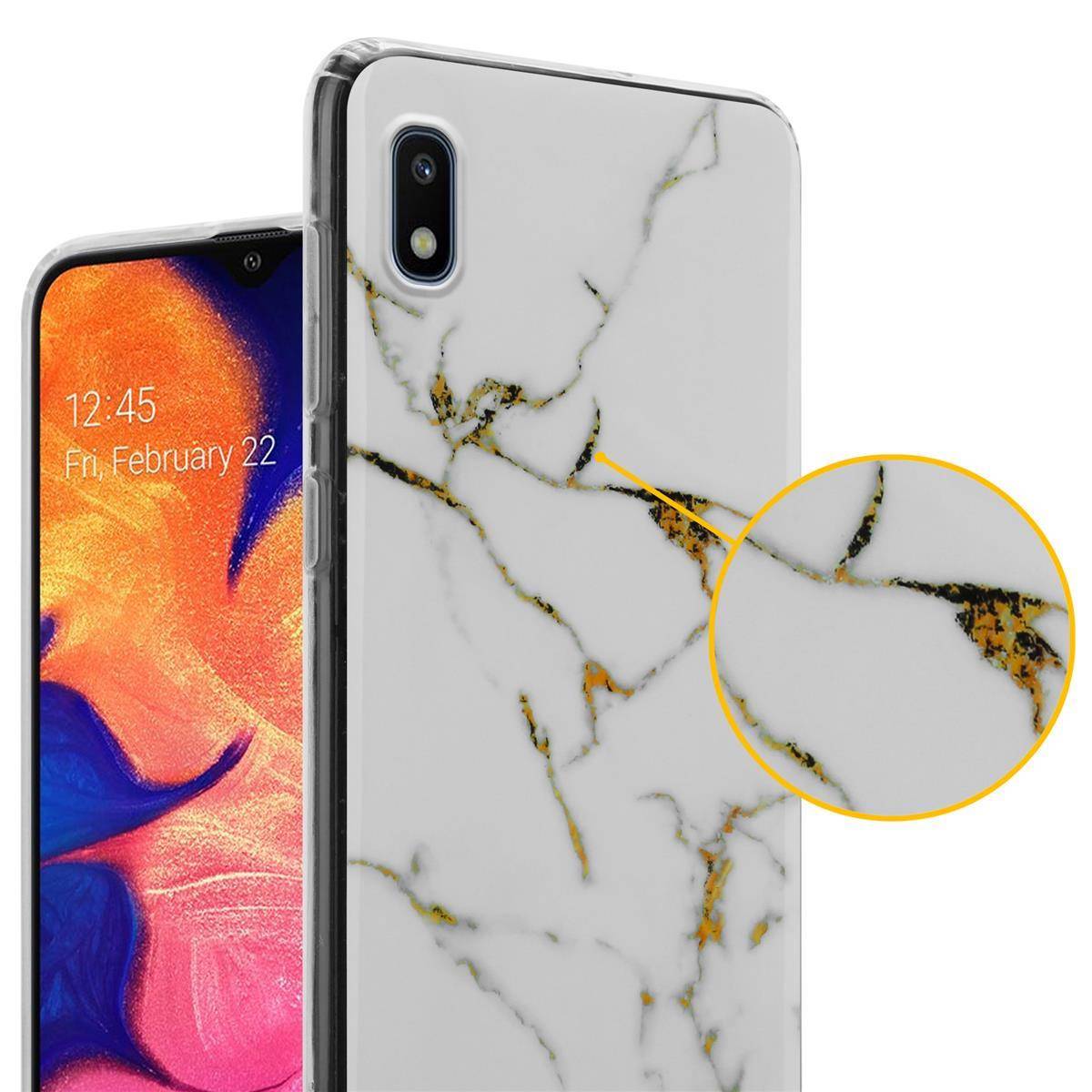 Cadorabo Schutzhülle für Samsung Galaxy A10 / M10 Hülle in Weiß TPU Handyhülle Etui Case Cover