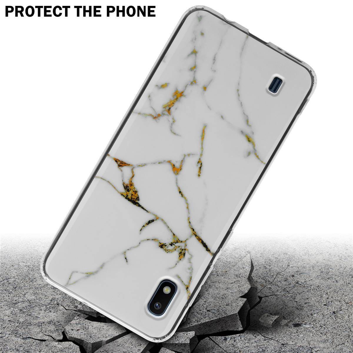 Cadorabo Schutzhülle für Samsung Galaxy A10 / M10 Hülle in Weiß TPU Handyhülle Etui Case Cover