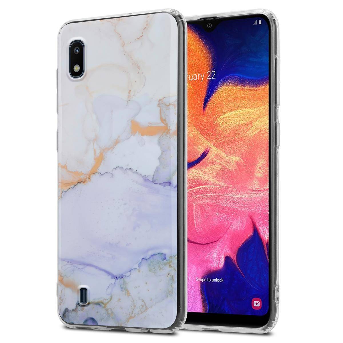 Cadorabo Schutzhülle für Samsung Galaxy A10 / M10 Hülle in Weiß TPU Handyhülle Etui Case Cover
