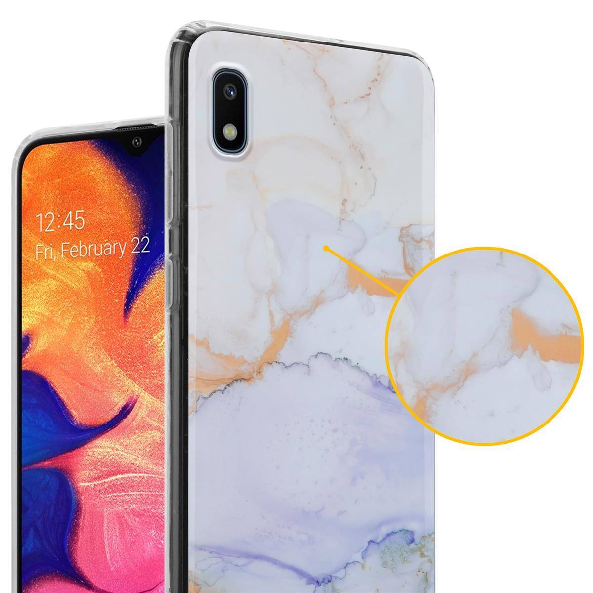 Cadorabo Schutzhülle für Samsung Galaxy A10 / M10 Hülle in Weiß TPU Handyhülle Etui Case Cover