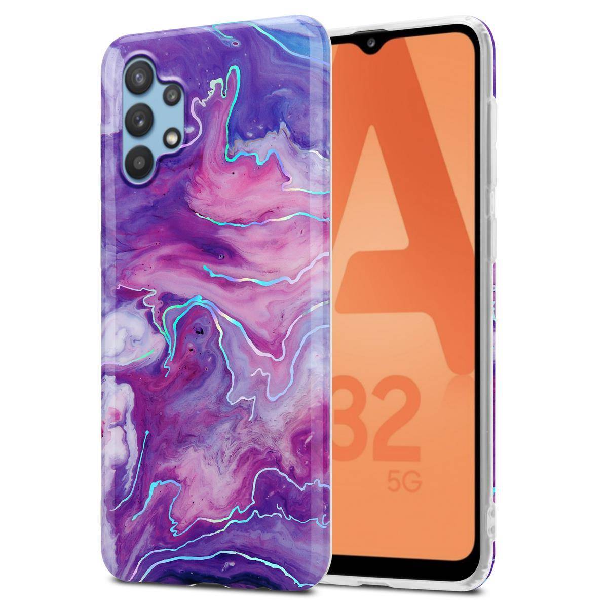 Cadorabo Schutzhülle für Samsung Galaxy A32 5G Hülle in Lila TPU Handyhülle Etui Case Cover