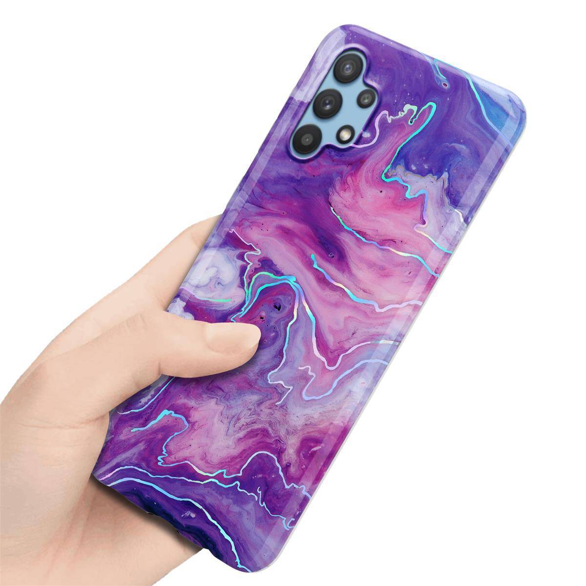 Cadorabo Schutzhülle für Samsung Galaxy A32 5G Hülle in Lila TPU Handyhülle Etui Case Cover