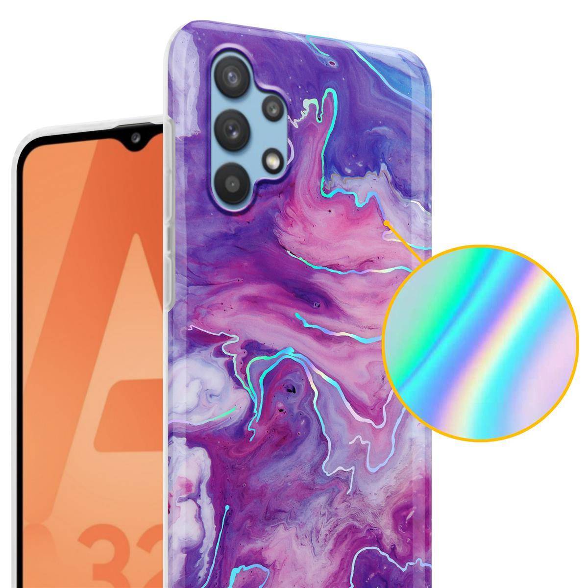 Cadorabo Schutzhülle für Samsung Galaxy A32 5G Hülle in Lila TPU Handyhülle Etui Case Cover
