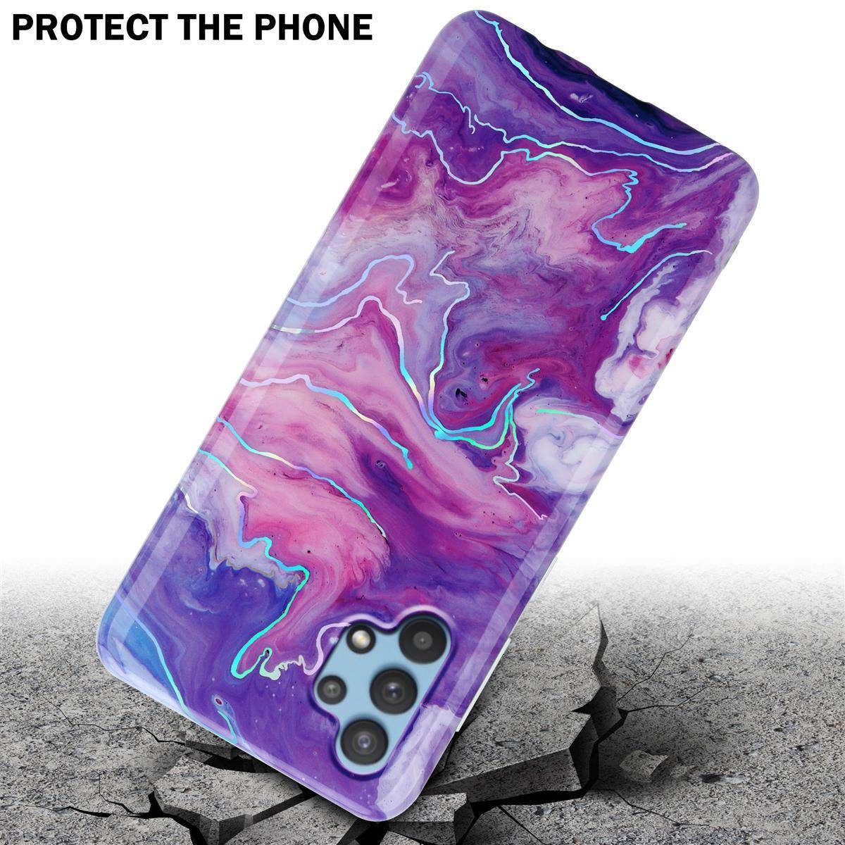 Cadorabo Schutzhülle für Samsung Galaxy A32 5G Hülle in Lila TPU Handyhülle Etui Case Cover