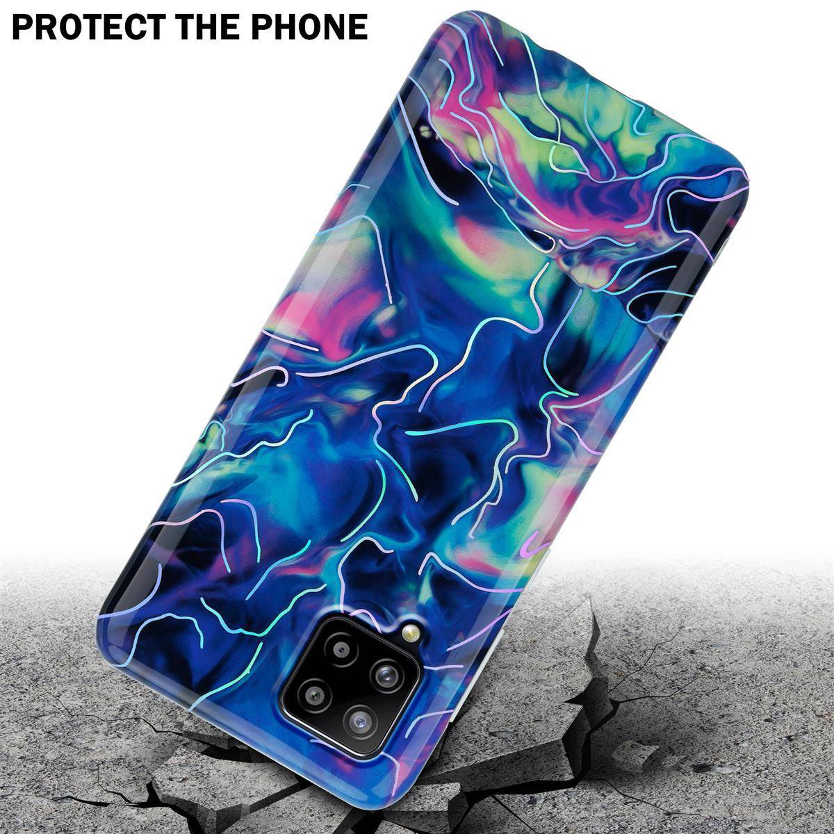 Cadorabo Schutzhülle für Samsung Galaxy A42 4G Hülle in Blau TPU Handyhülle Etui Case Cover