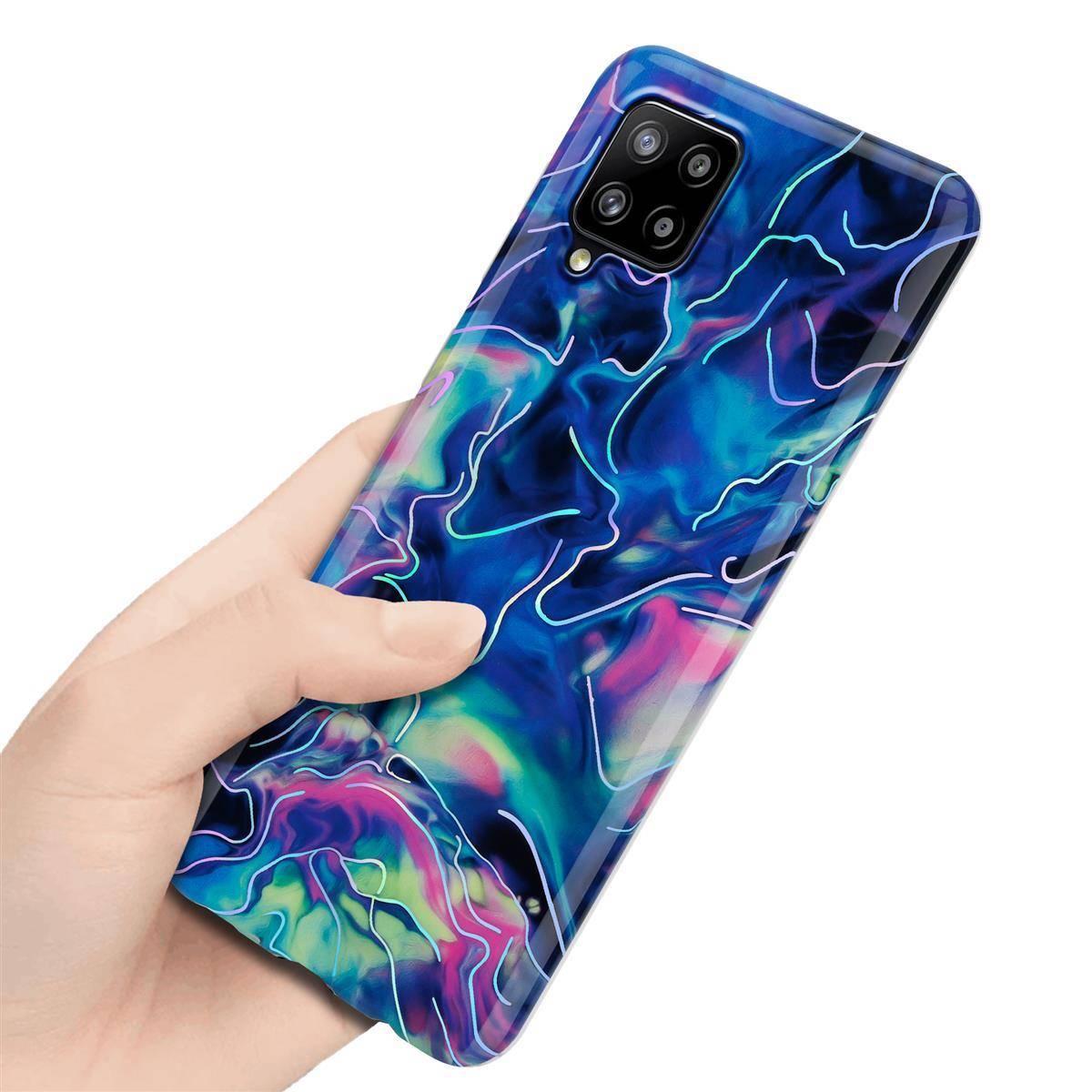 Cadorabo Schutzhülle für Samsung Galaxy A42 4G Hülle in Blau TPU Handyhülle Etui Case Cover