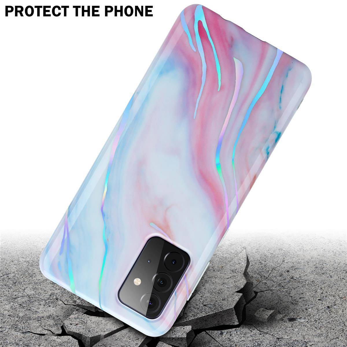 Cadorabo Schutzhülle für Samsung Galaxy A72 4G / 5G Hülle in Weiß TPU Handyhülle Etui Case Cover