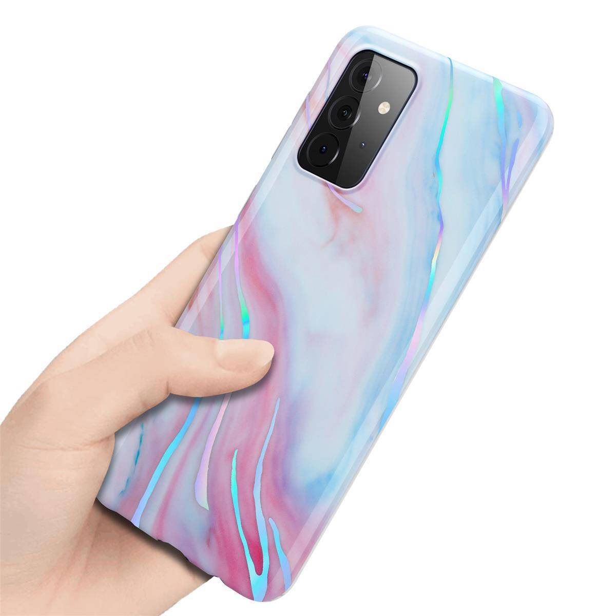 Cadorabo Schutzhülle für Samsung Galaxy A72 4G / 5G Hülle in Weiß TPU Handyhülle Etui Case Cover
