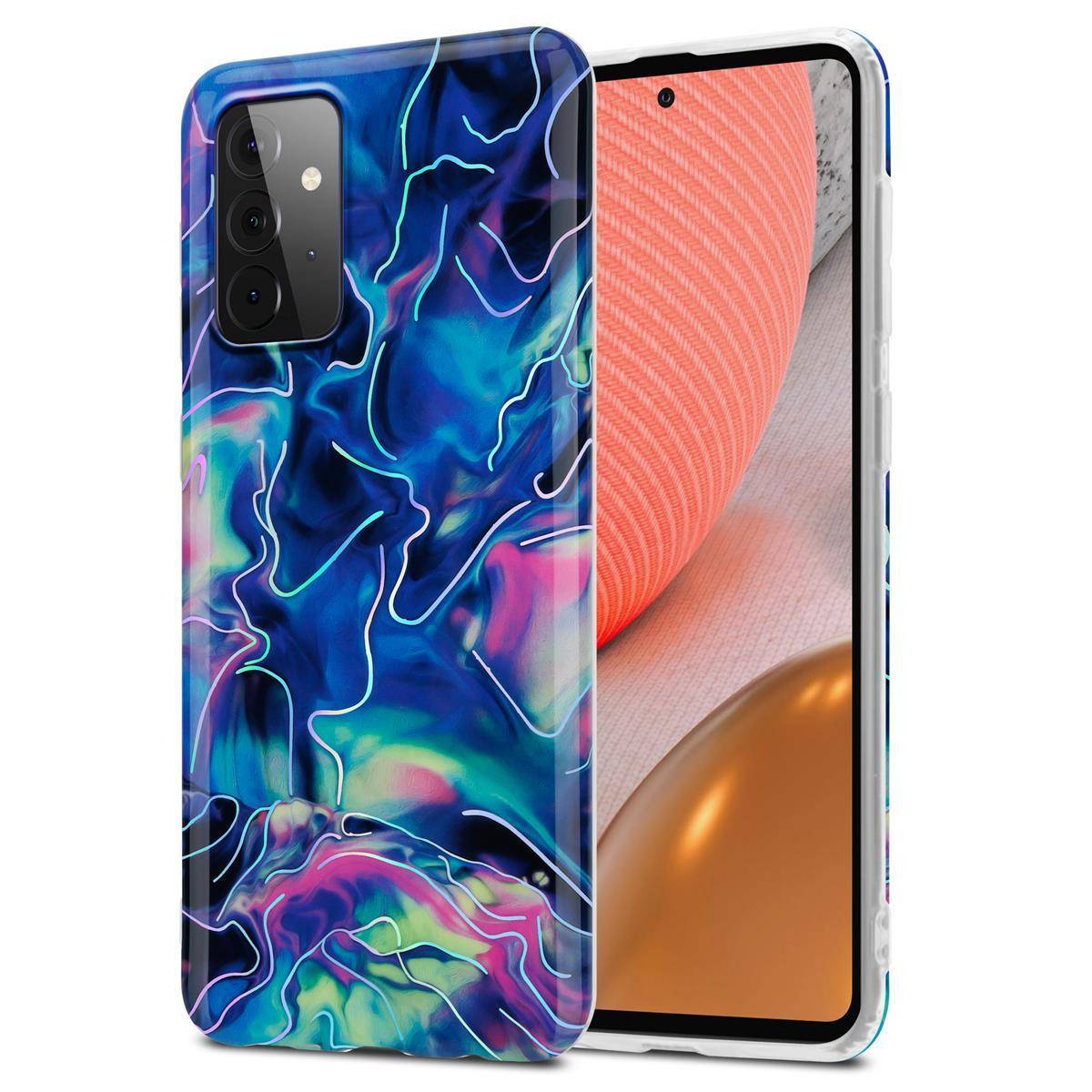 Cadorabo Schutzhülle für Samsung Galaxy A72 4G / 5G Hülle in Blau TPU Handyhülle Etui Case Cover