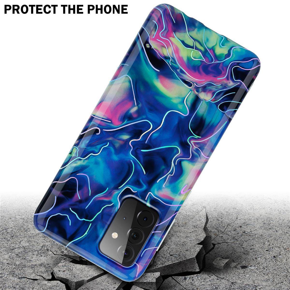 Cadorabo Schutzhülle für Samsung Galaxy A72 4G / 5G Hülle in Blau TPU Handyhülle Etui Case Cover