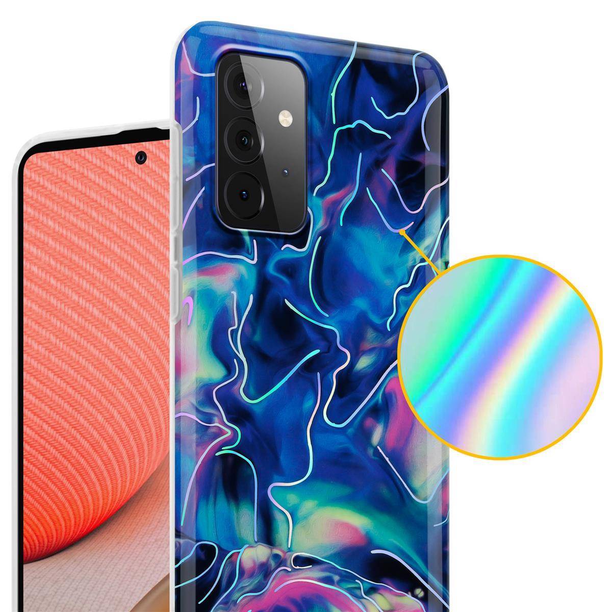 Cadorabo Schutzhülle für Samsung Galaxy A72 4G / 5G Hülle in Blau TPU Handyhülle Etui Case Cover