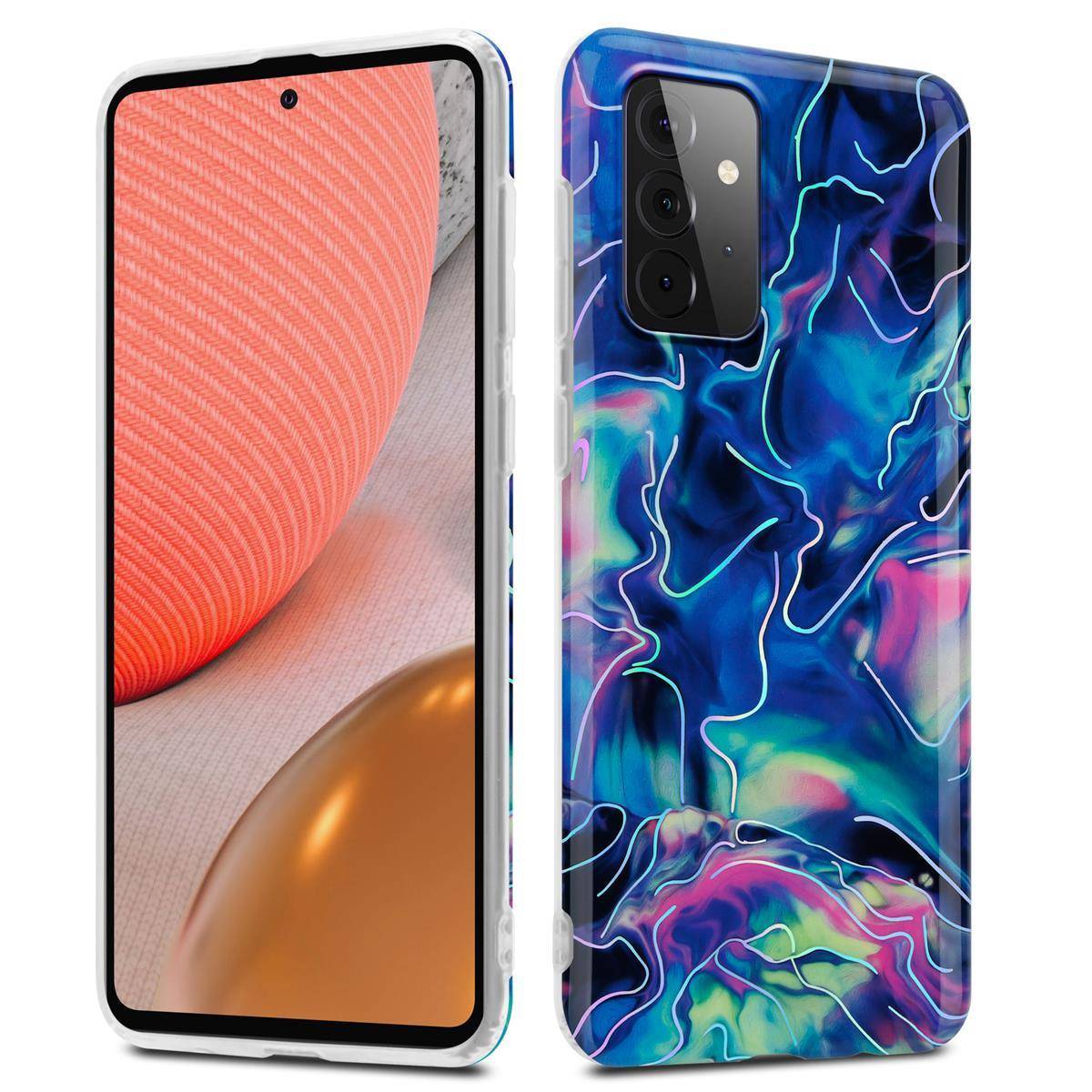 Cadorabo Schutzhülle für Samsung Galaxy A72 4G / 5G Hülle in Blau TPU Handyhülle Etui Case Cover