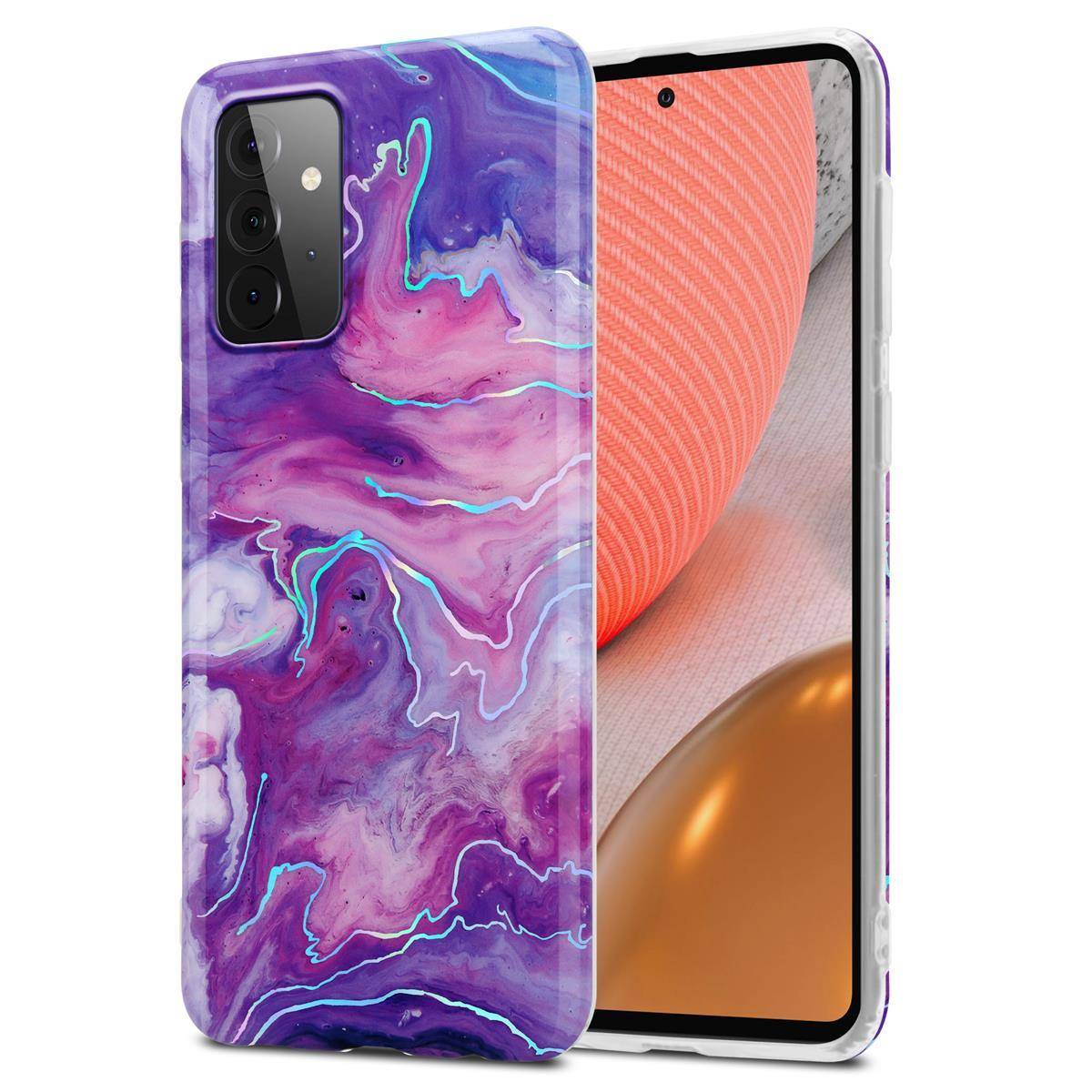 Cadorabo Schutzhülle für Samsung Galaxy A72 4G / 5G Hülle in Lila TPU Handyhülle Etui Case Cover