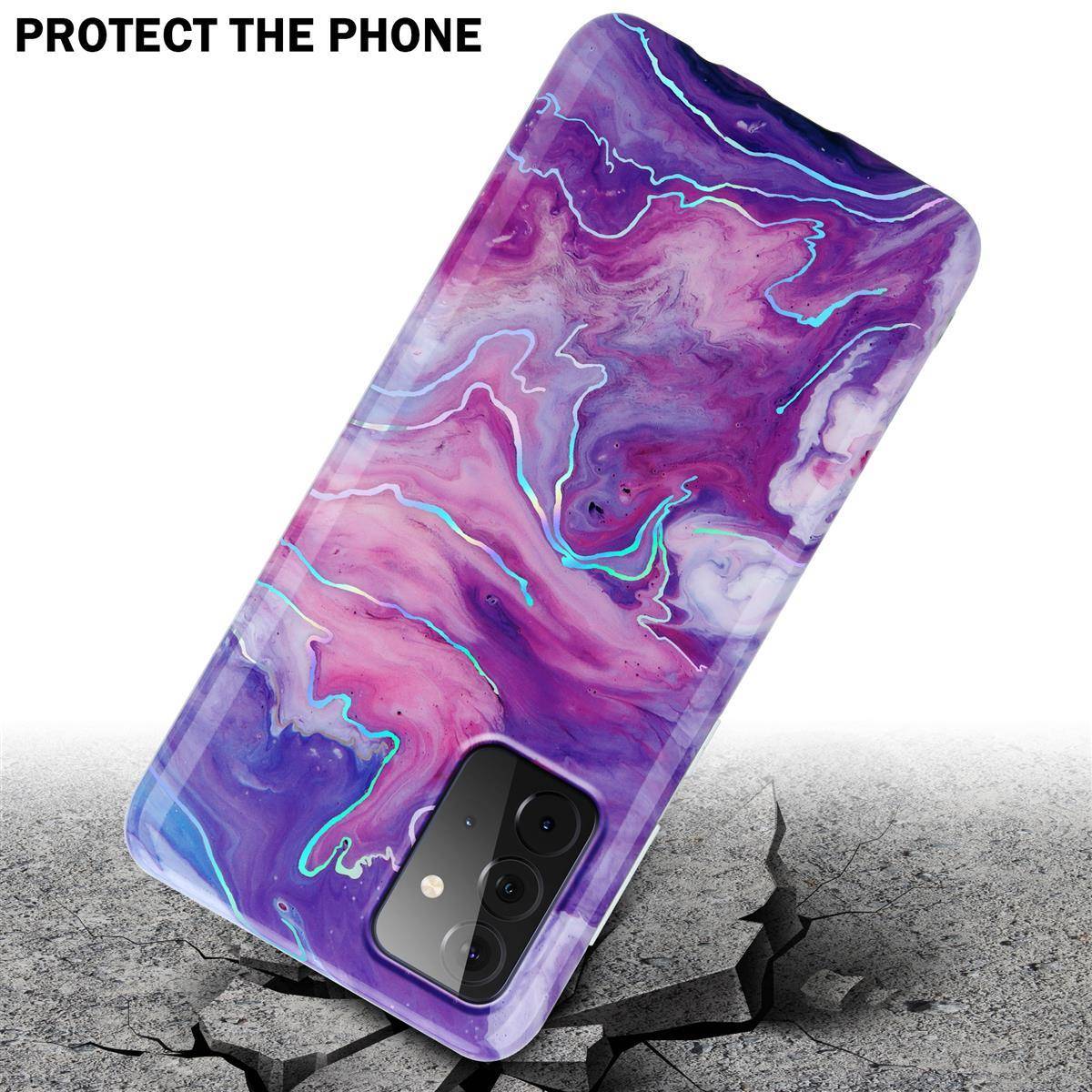 Cadorabo Schutzhülle für Samsung Galaxy A72 4G / 5G Hülle in Lila TPU Handyhülle Etui Case Cover