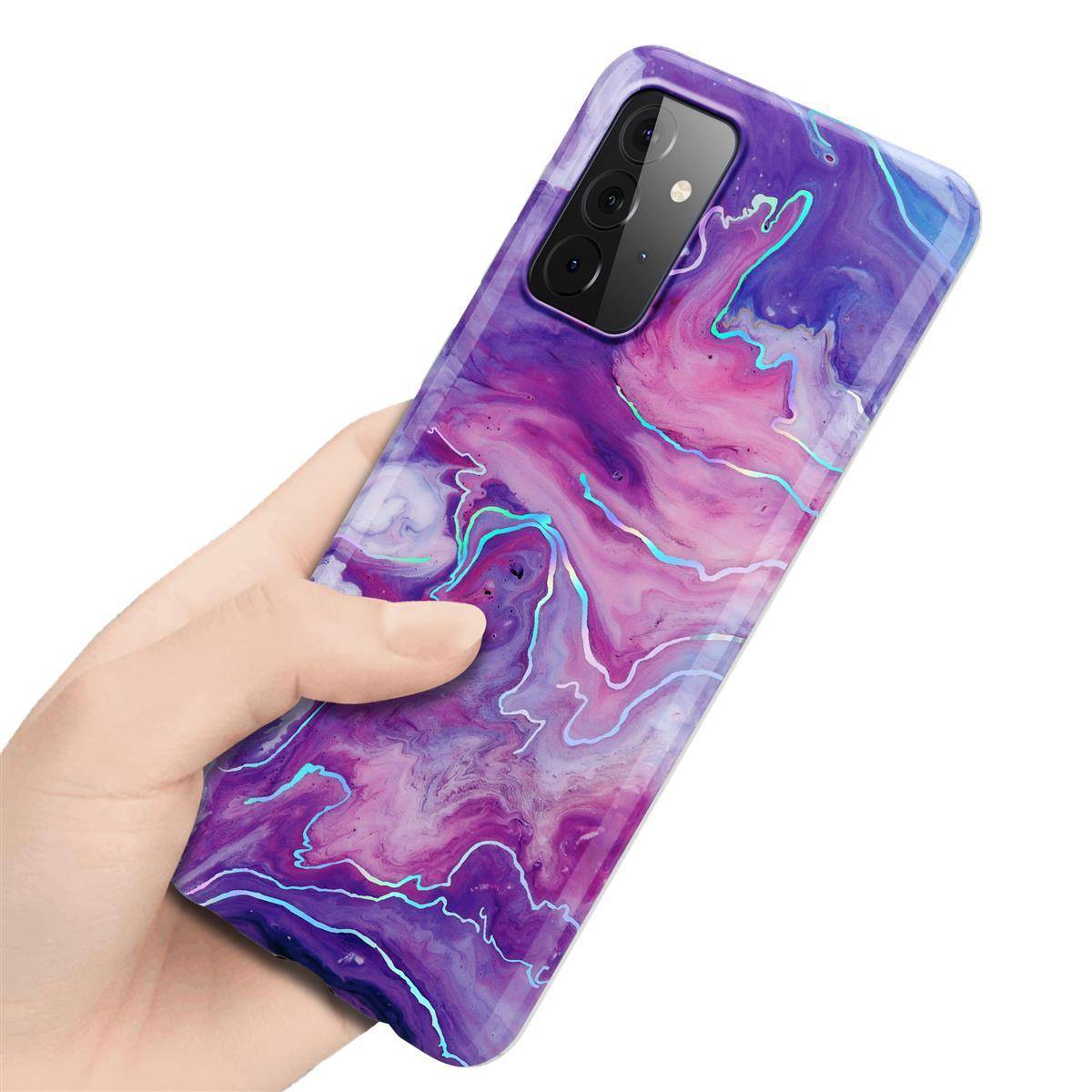 Cadorabo Schutzhülle für Samsung Galaxy A72 4G / 5G Hülle in Lila TPU Handyhülle Etui Case Cover