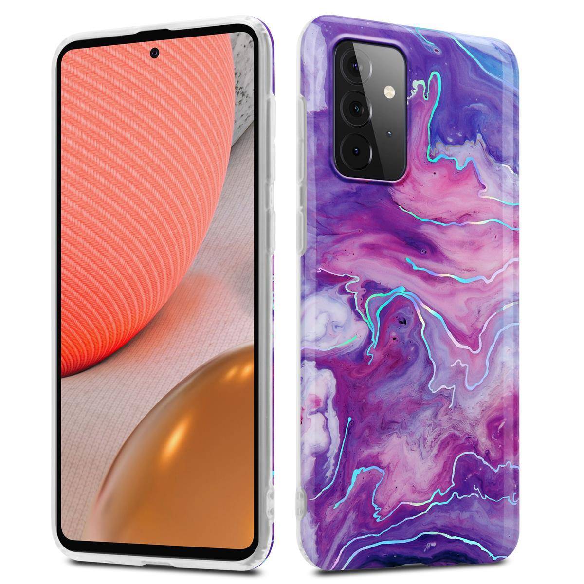 Cadorabo Schutzhülle für Samsung Galaxy A72 4G / 5G Hülle in Lila TPU Handyhülle Etui Case Cover