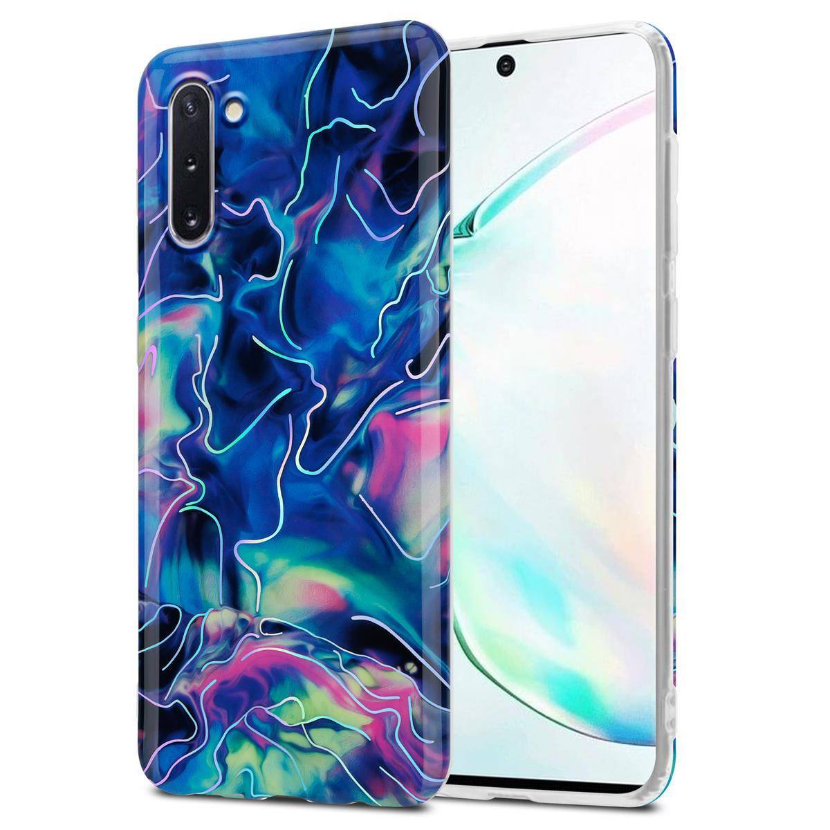 Cadorabo Schutzhülle für Samsung Galaxy NOTE 10 Hülle in Blau TPU Handyhülle Etui Case Cover
