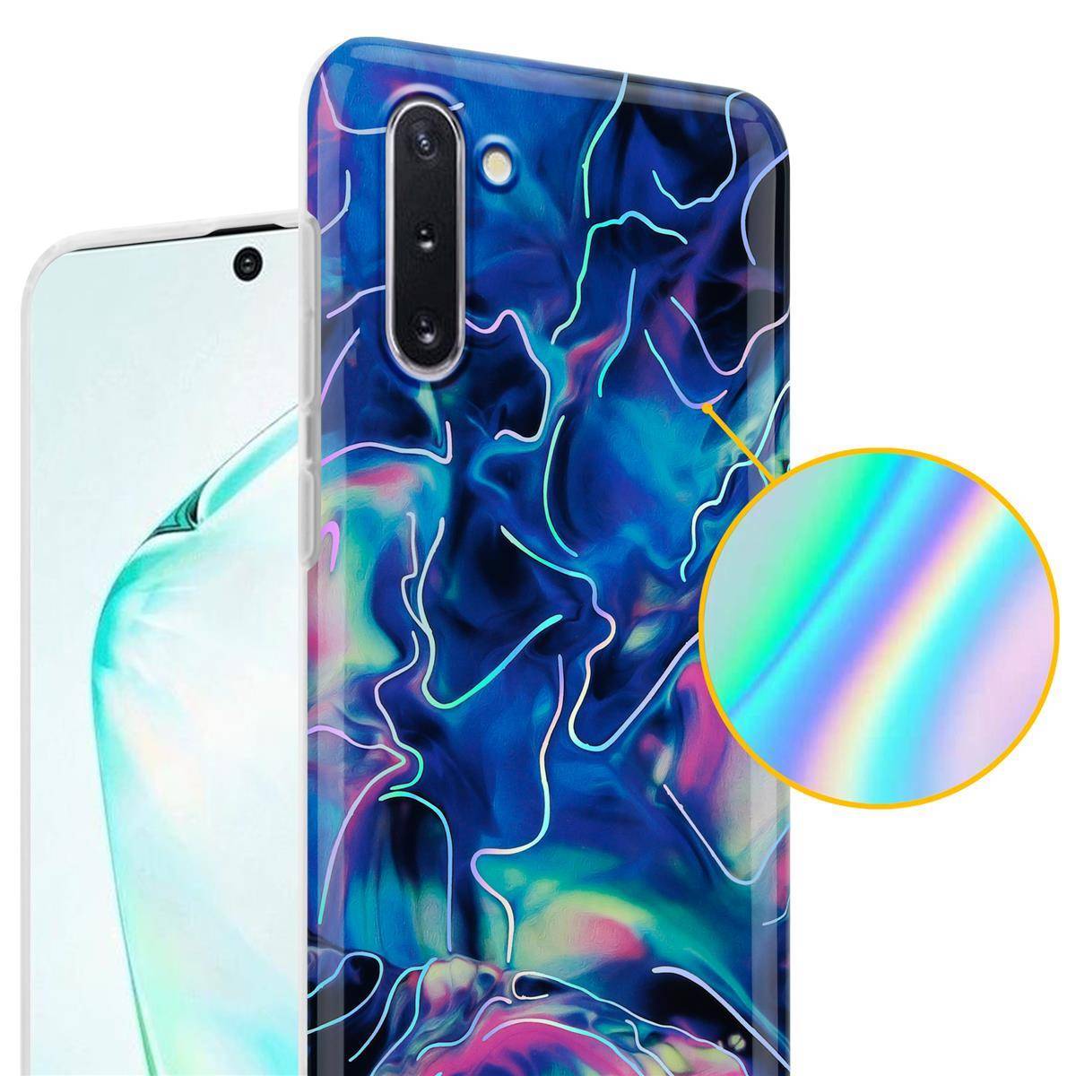 Cadorabo Schutzhülle für Samsung Galaxy NOTE 10 Hülle in Blau TPU Handyhülle Etui Case Cover