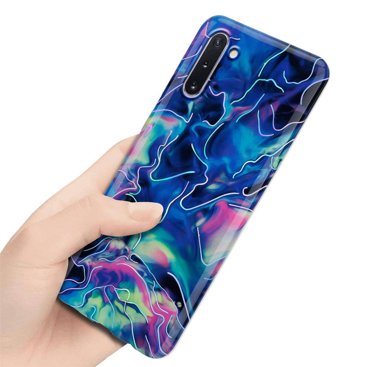 Cadorabo Schutzhülle für Samsung Galaxy NOTE 10 Hülle in Blau TPU Handyhülle Etui Case Cover
