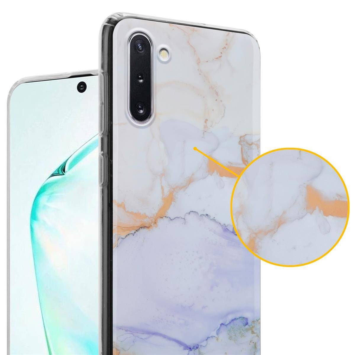 Cadorabo Schutzhülle für Samsung Galaxy NOTE 10 Hülle in Weiß TPU Handyhülle Etui Case Cover