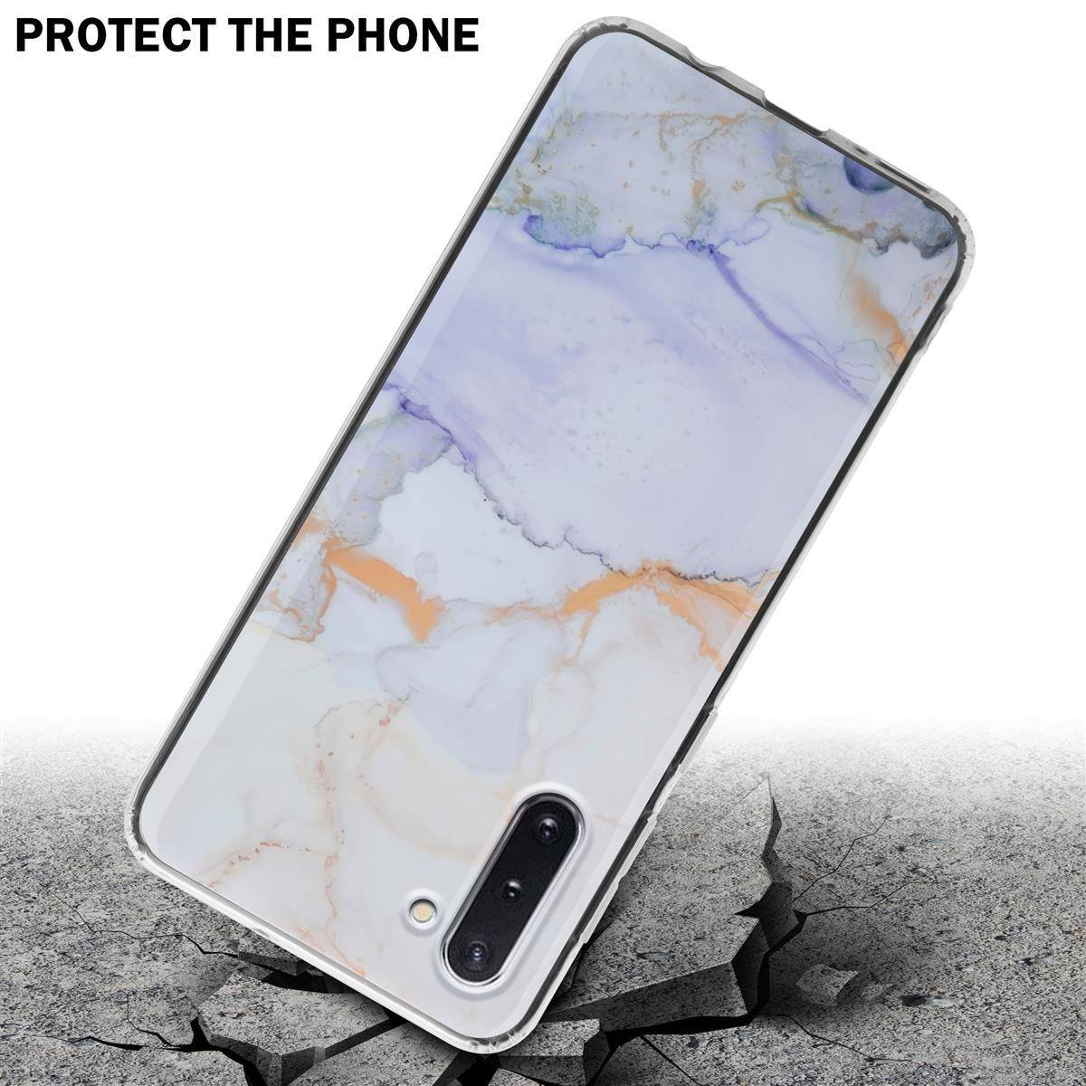 Cadorabo Schutzhülle für Samsung Galaxy NOTE 10 Hülle in Weiß TPU Handyhülle Etui Case Cover
