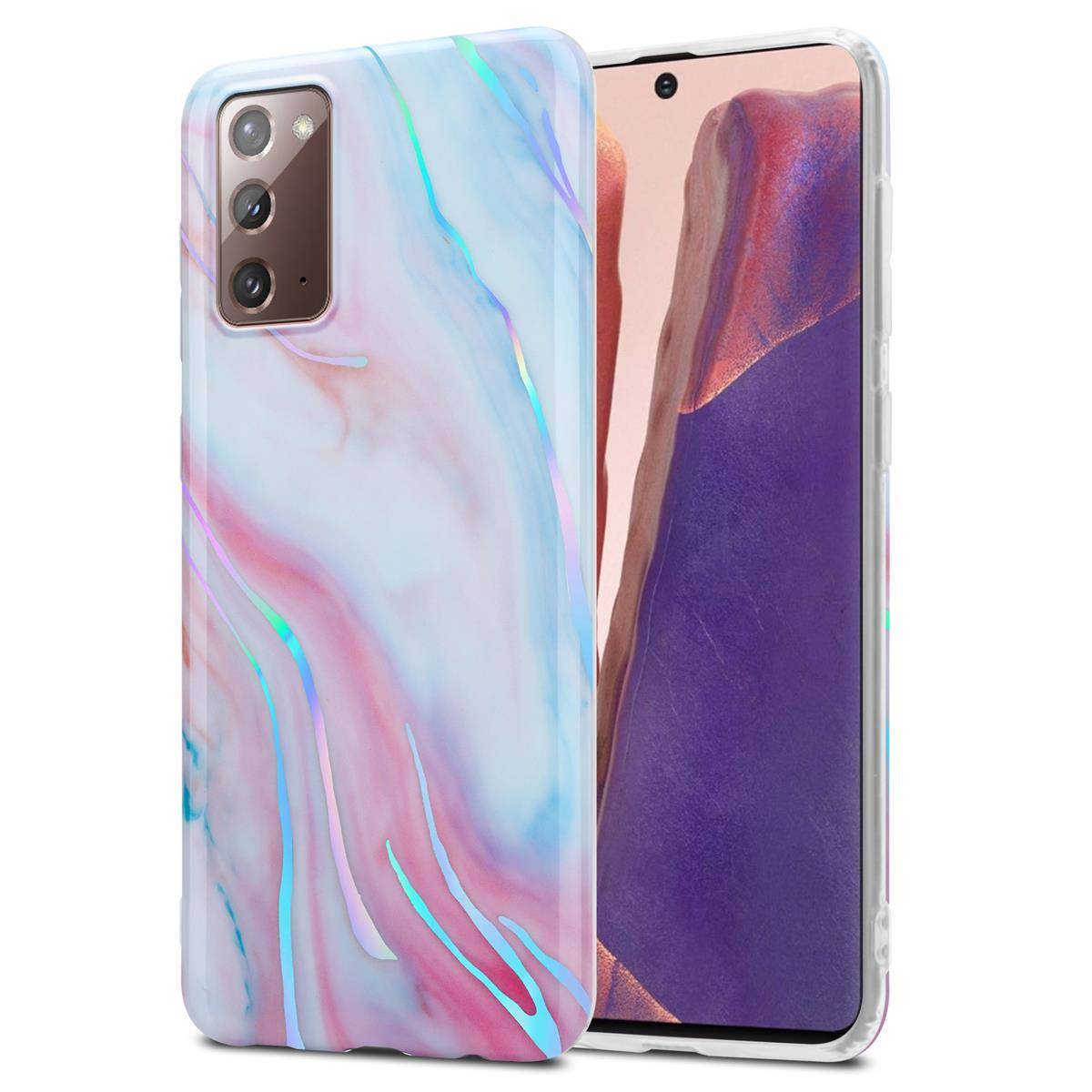 Cadorabo Schutzhülle für Samsung Galaxy NOTE 20 Hülle in Weiß TPU Handyhülle Etui Case Cover