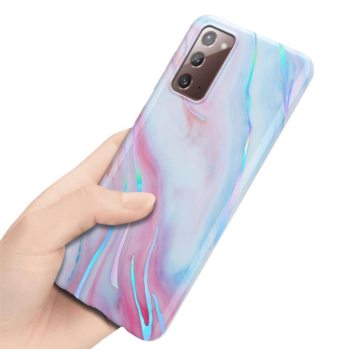 Cadorabo Schutzhülle für Samsung Galaxy NOTE 20 Hülle in Weiß TPU Handyhülle Etui Case Cover