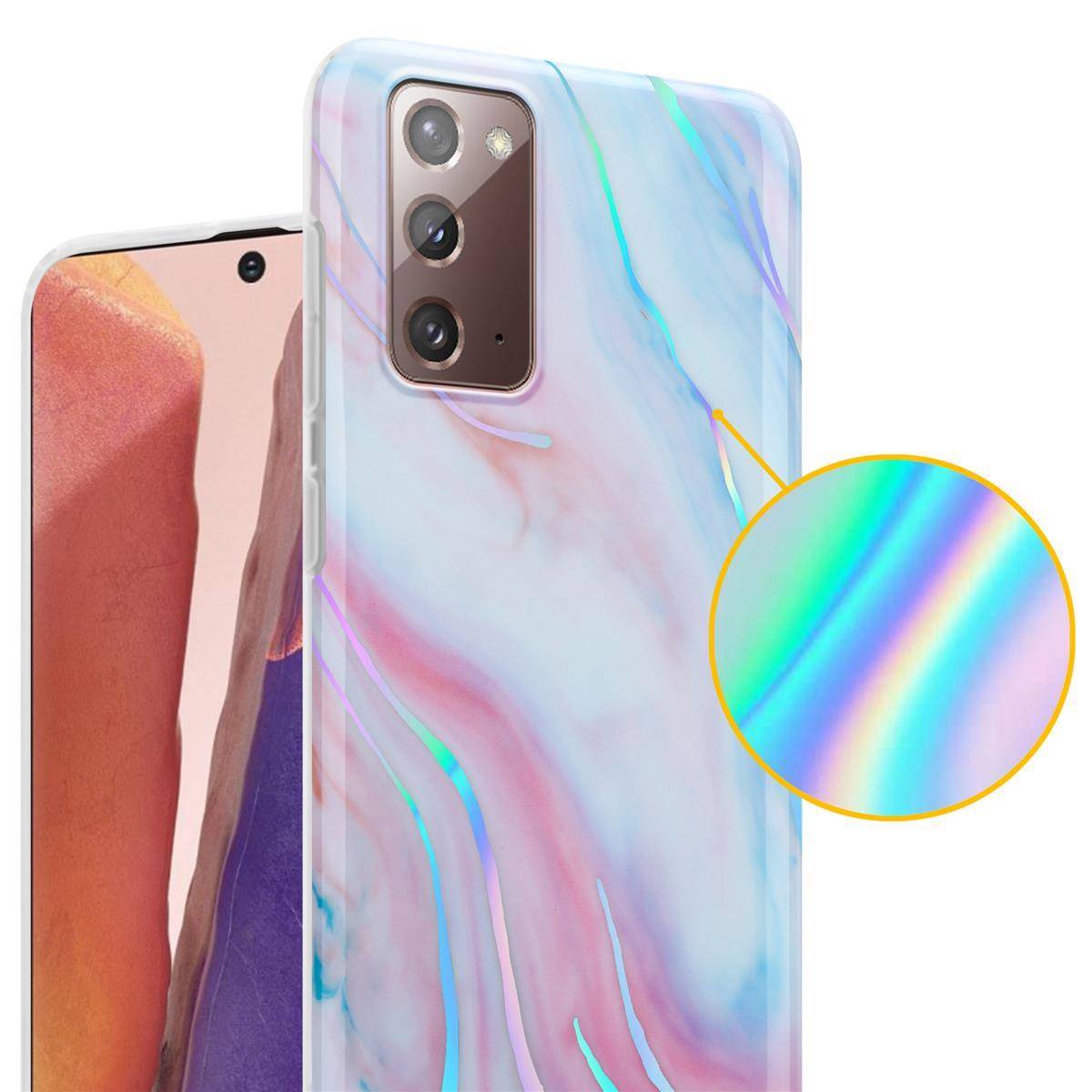 Cadorabo Schutzhülle für Samsung Galaxy NOTE 20 Hülle in Weiß TPU Handyhülle Etui Case Cover