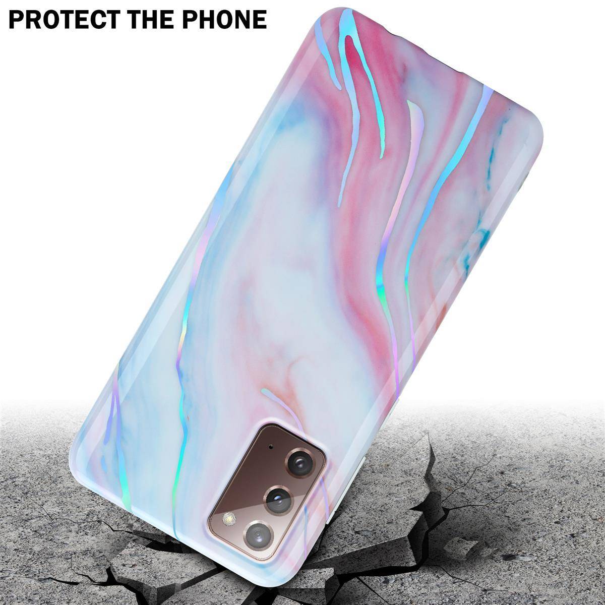 Cadorabo Schutzhülle für Samsung Galaxy NOTE 20 Hülle in Weiß TPU Handyhülle Etui Case Cover