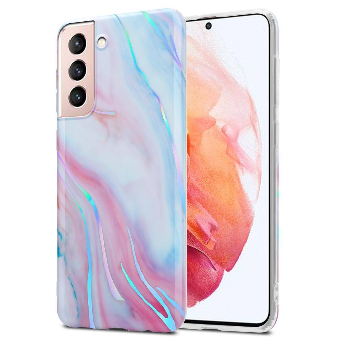 Cadorabo Schutzhülle für Samsung Galaxy S21 5G Hülle in Weiß TPU Handyhülle Etui Case Cover