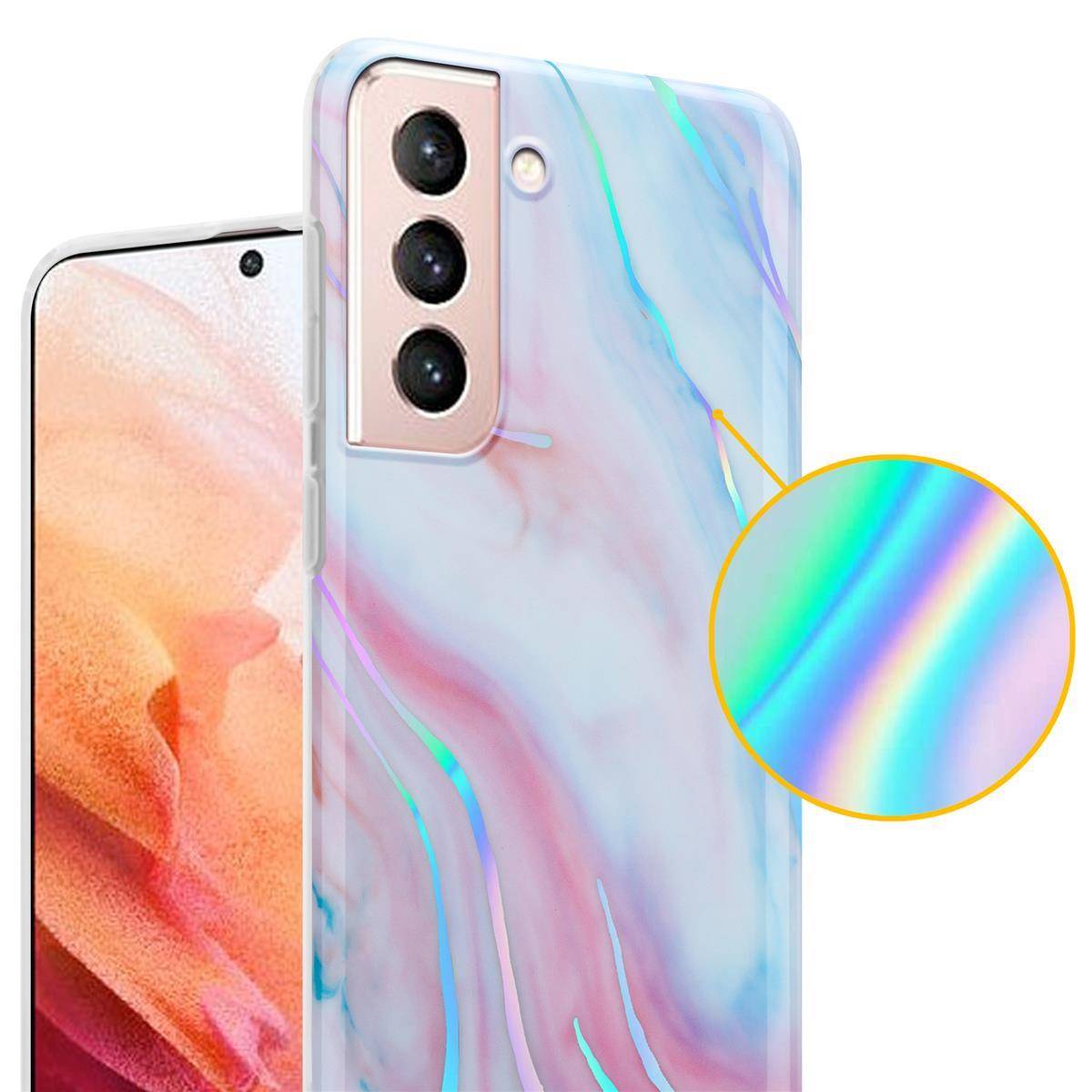 Cadorabo Schutzhülle für Samsung Galaxy S21 5G Hülle in Weiß TPU Handyhülle Etui Case Cover