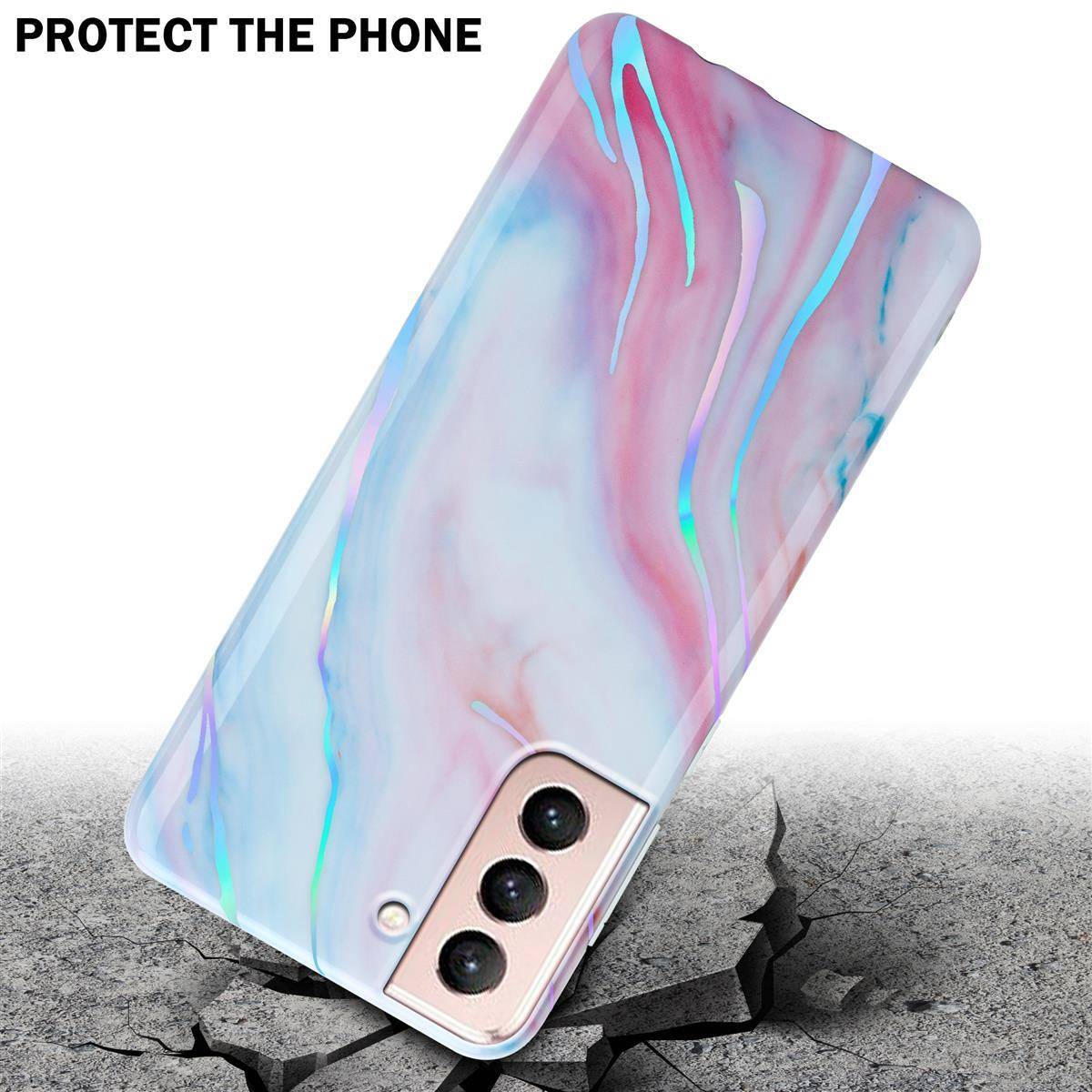 Cadorabo Schutzhülle für Samsung Galaxy S21 5G Hülle in Weiß TPU Handyhülle Etui Case Cover