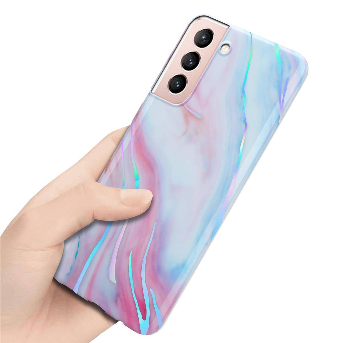 Cadorabo Schutzhülle für Samsung Galaxy S21 5G Hülle in Weiß TPU Handyhülle Etui Case Cover