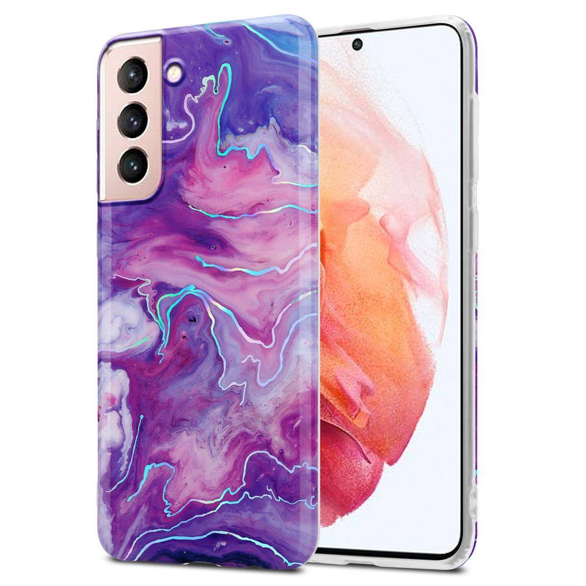 Cadorabo Schutzhülle für Samsung Galaxy S21 5G Hülle in Lila TPU Handyhülle Etui Case Cover