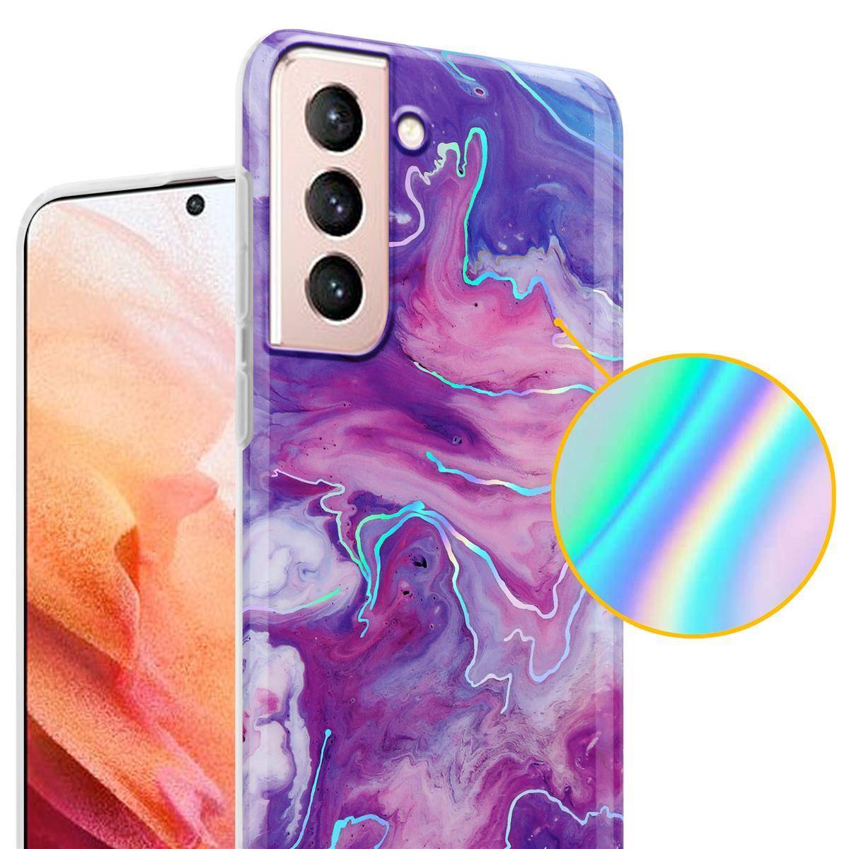 Cadorabo Schutzhülle für Samsung Galaxy S21 5G Hülle in Lila TPU Handyhülle Etui Case Cover