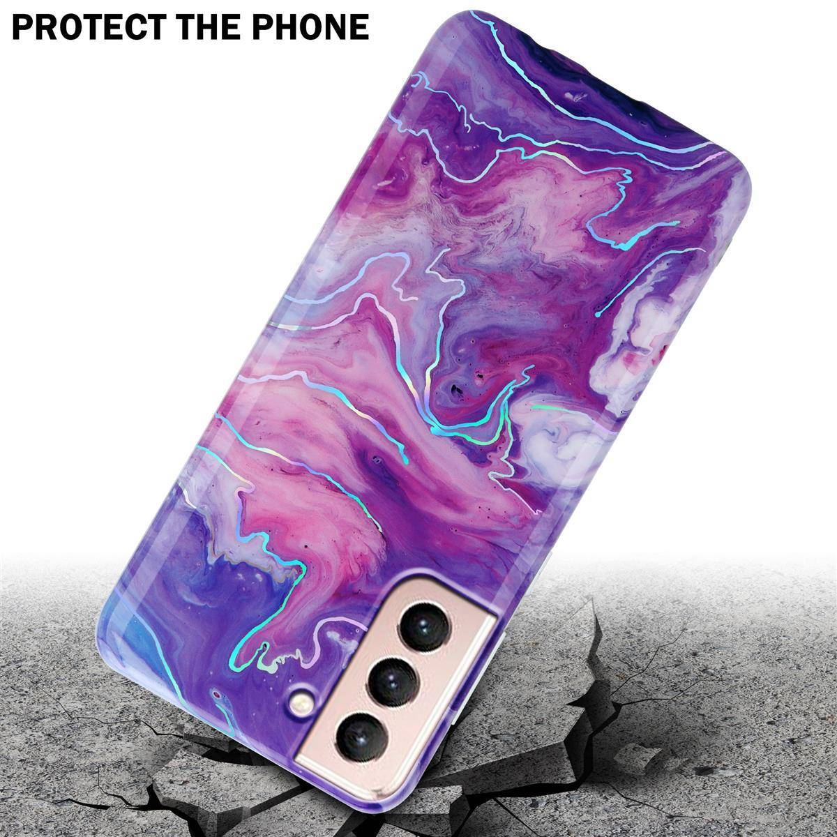 Cadorabo Schutzhülle für Samsung Galaxy S21 5G Hülle in Lila TPU Handyhülle Etui Case Cover