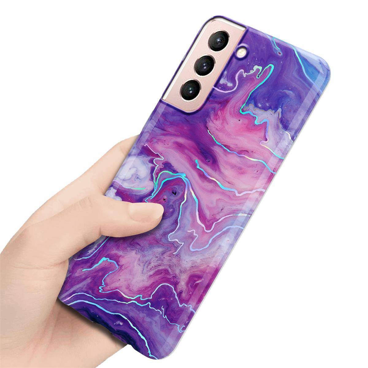 Cadorabo Schutzhülle für Samsung Galaxy S21 5G Hülle in Lila TPU Handyhülle Etui Case Cover