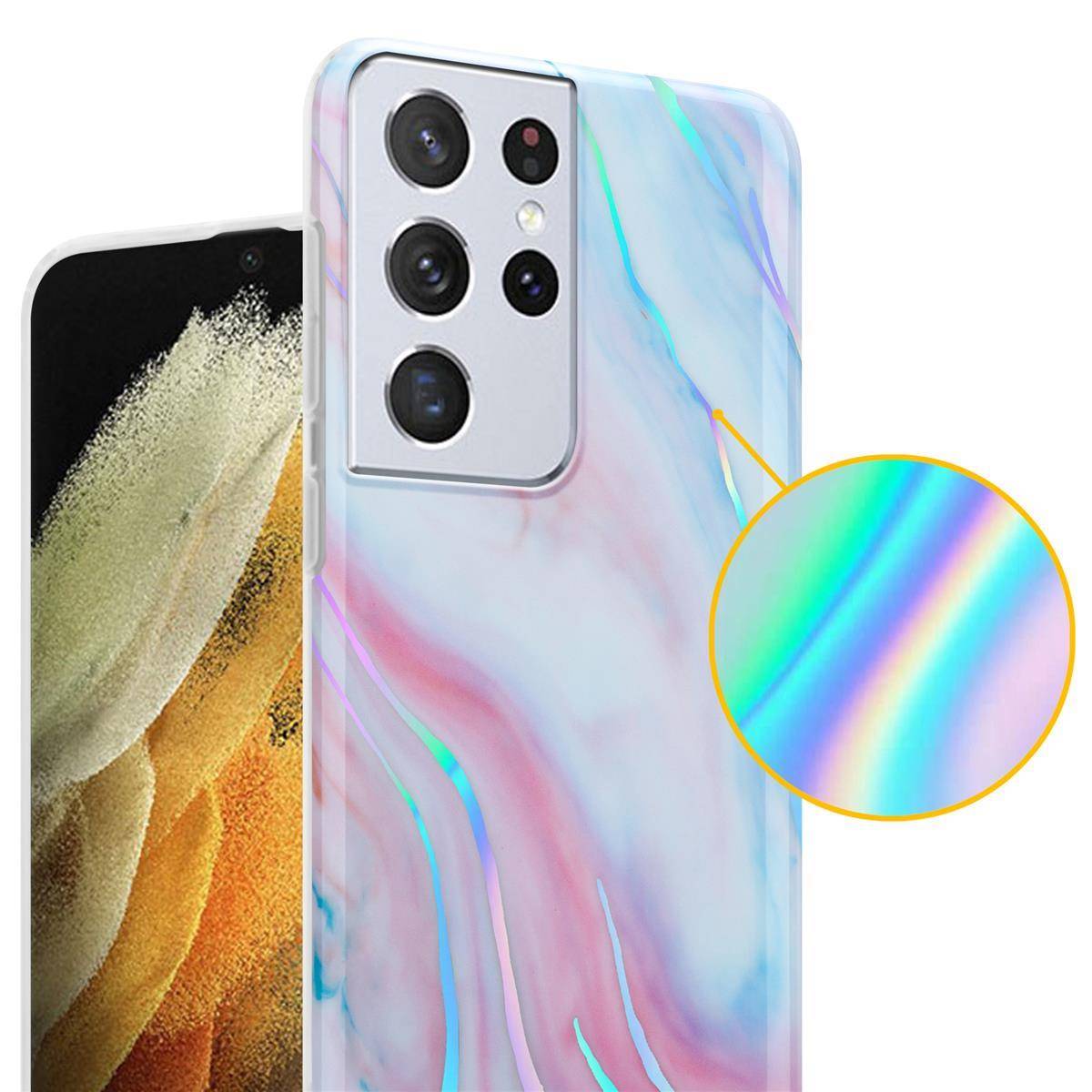 Cadorabo Schutzhülle für Samsung Galaxy S21 ULTRA Hülle in Weiß TPU Handyhülle Etui Case Cover