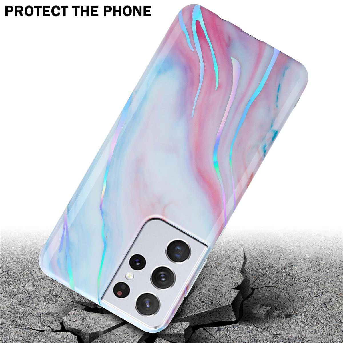 Cadorabo Schutzhülle für Samsung Galaxy S21 ULTRA Hülle in Weiß TPU Handyhülle Etui Case Cover