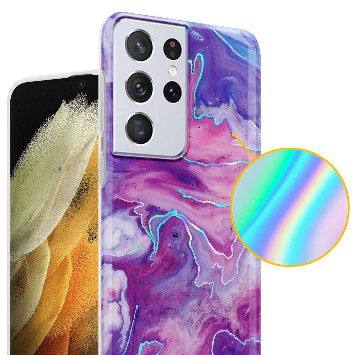 Cadorabo Schutzhülle für Samsung Galaxy S21 ULTRA Hülle in Lila TPU Handyhülle Etui Case Cover