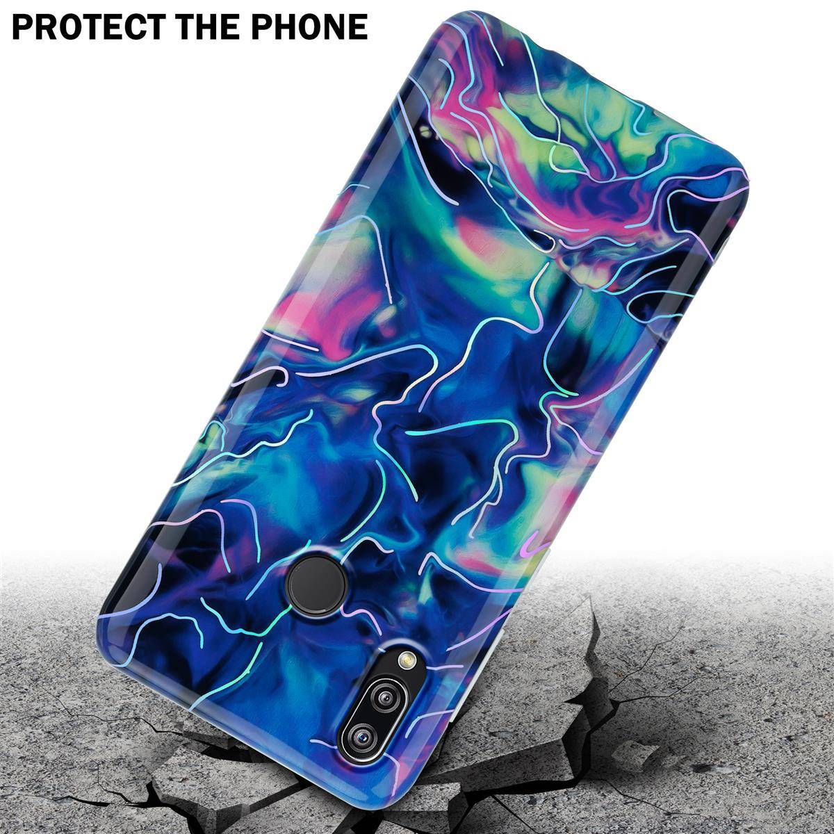 Cadorabo Schutzhülle für Huawei P20 LITE 2018 / NOVA 3E Hülle in Blau TPU Handyhülle Etui Case Cover
