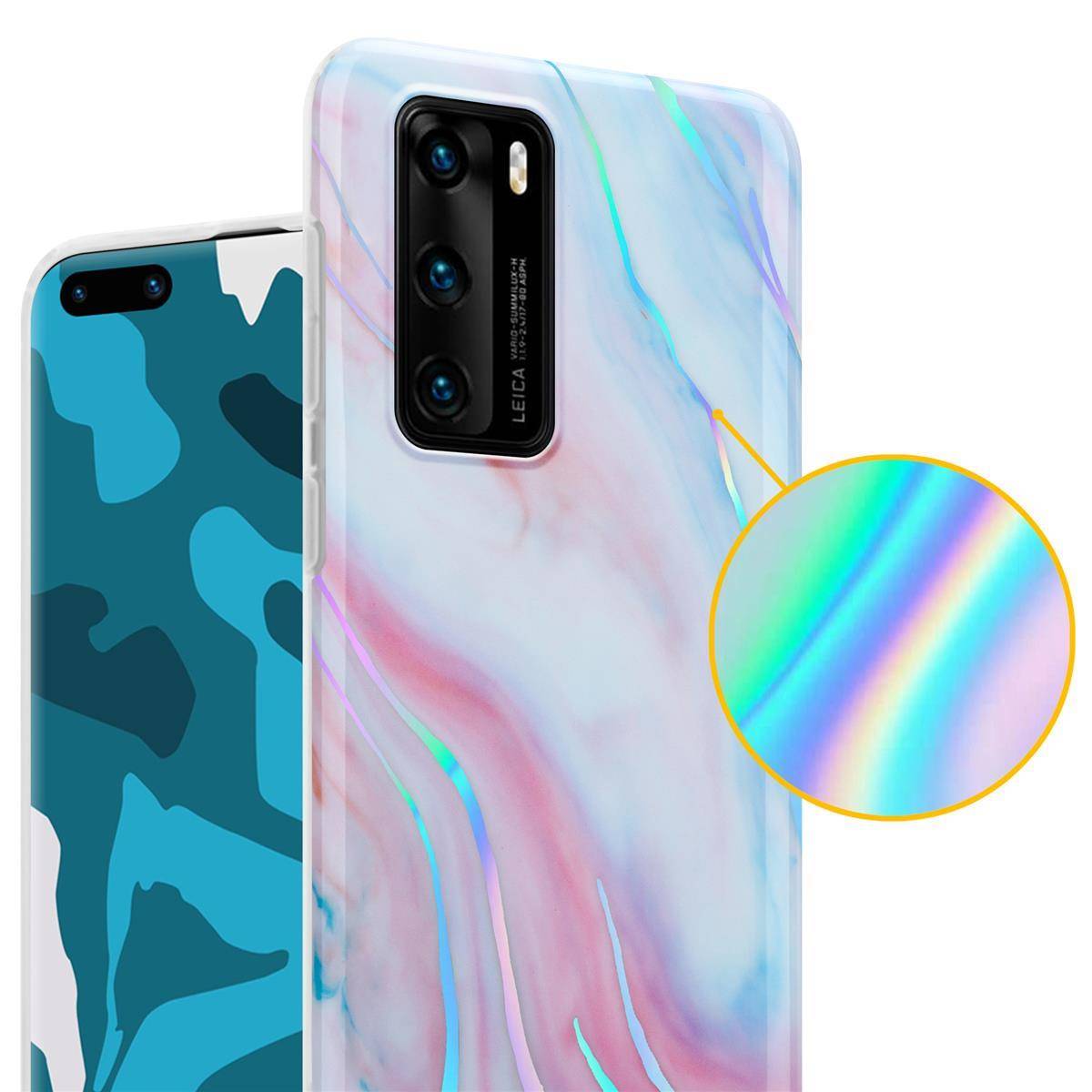 Cadorabo Schutzhülle für Huawei P40 Hülle in Weiß TPU Handyhülle Etui Case Cover