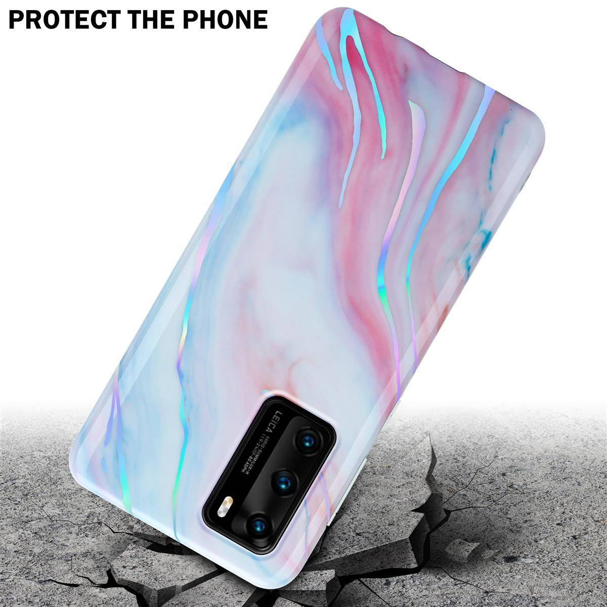 Cadorabo Schutzhülle für Huawei P40 Hülle in Weiß TPU Handyhülle Etui Case Cover