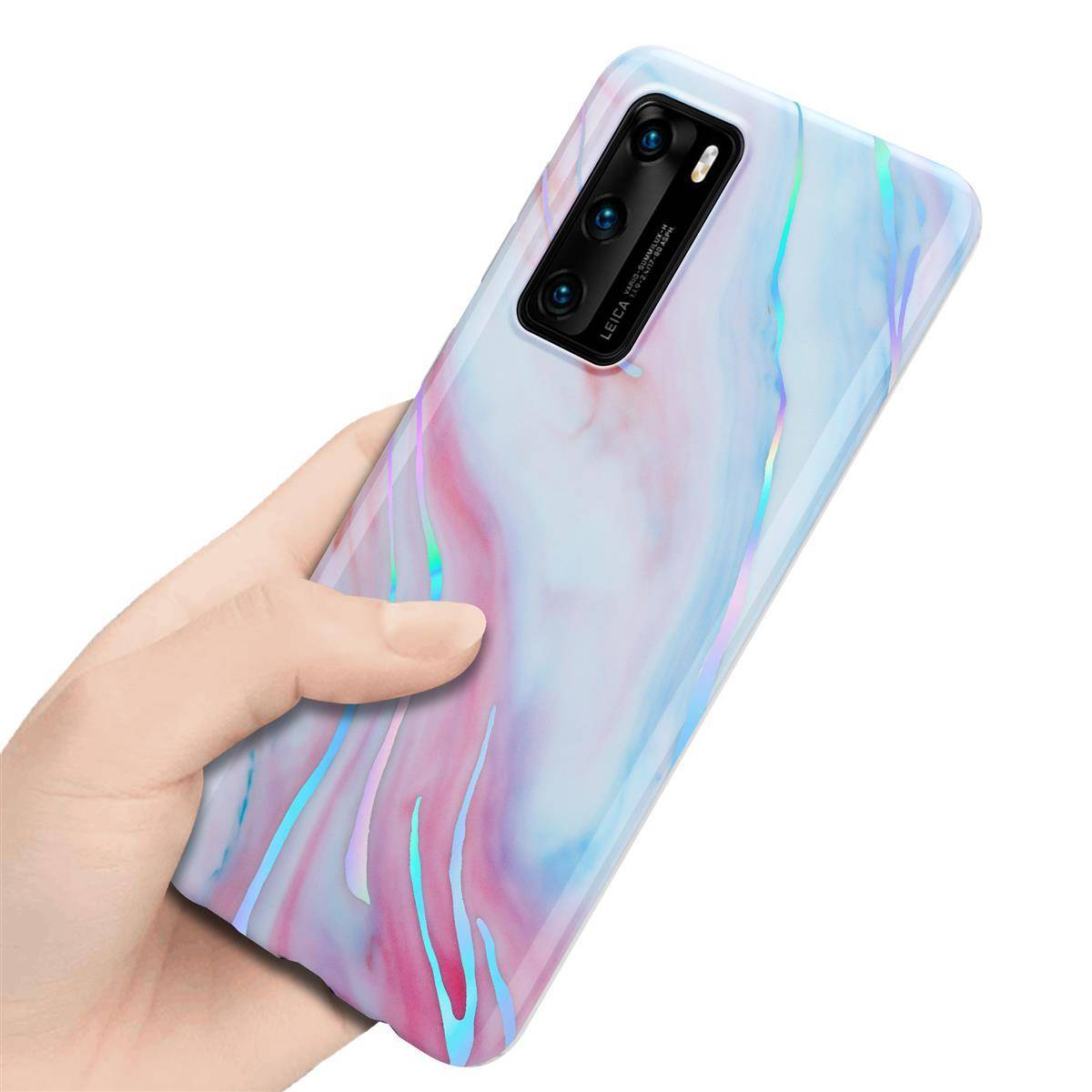 Cadorabo Schutzhülle für Huawei P40 Hülle in Weiß TPU Handyhülle Etui Case Cover