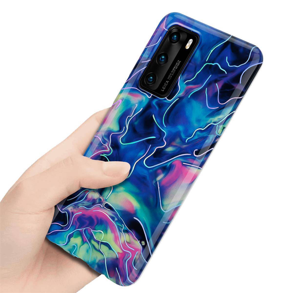 Cadorabo Schutzhülle für Huawei P40 Hülle in Blau TPU Handyhülle Etui Case Cover