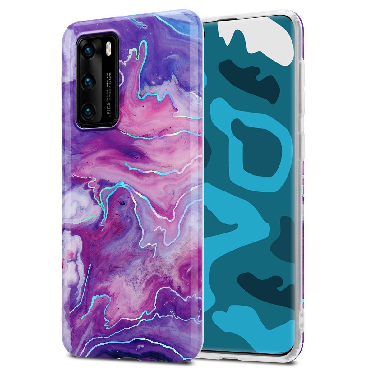 Cadorabo Schutzhülle für Huawei P40 Hülle in Lila TPU Handyhülle Etui Case Cover