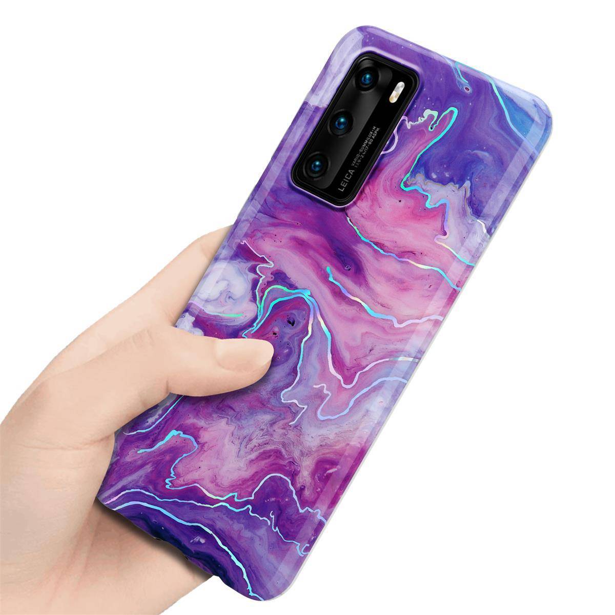 Cadorabo Schutzhülle für Huawei P40 Hülle in Lila TPU Handyhülle Etui Case Cover